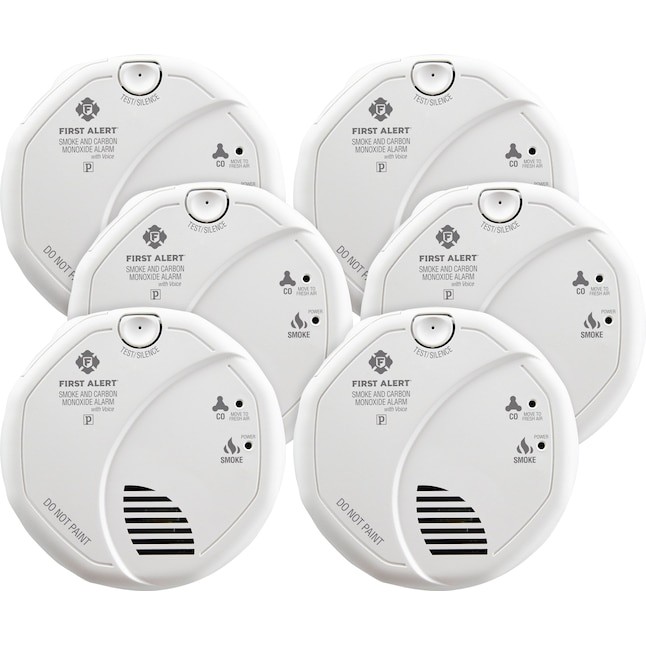 First Alert Brk 6-Pack Hardwired Combination Smoke and Carbon Monoxide ...