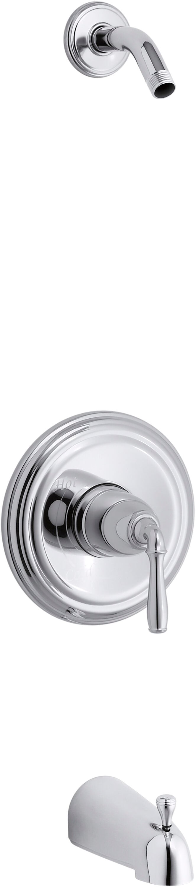 Kohler K-TS395-4G-CP Devonshire Wannen-Duscharmatur – Poliertes Chrom, Mit Katalyst Duschkopf & Rite-Temp Ventil