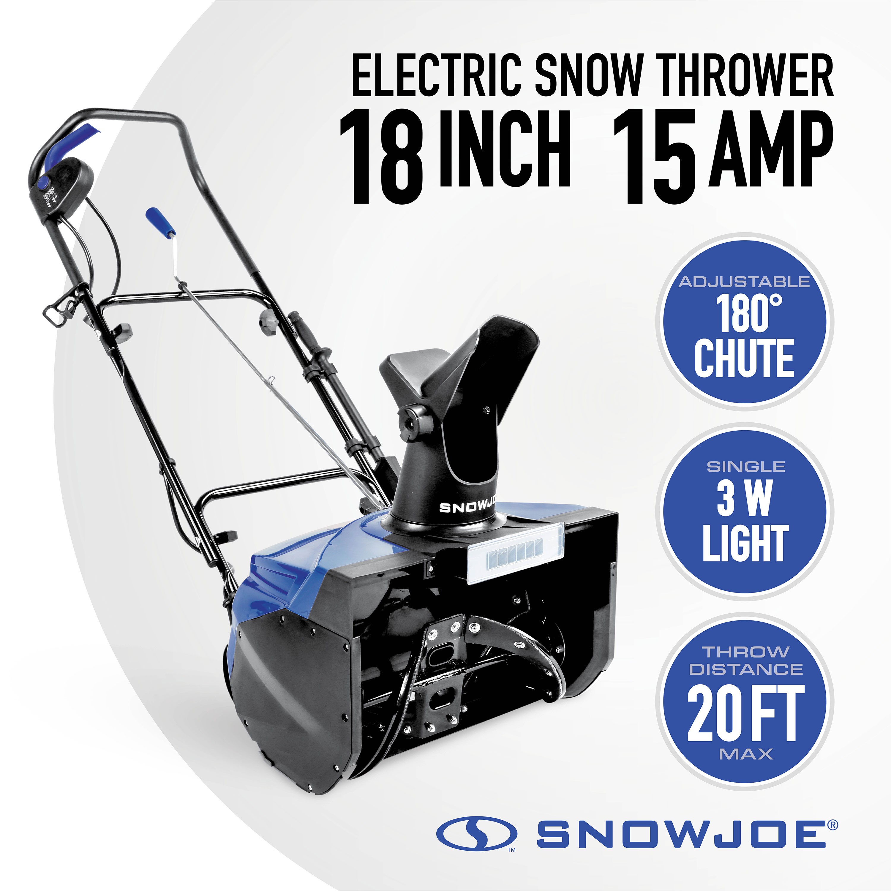 Snow Joe 18-in Single-stage Push with Auger Assistance Electric Snow ...