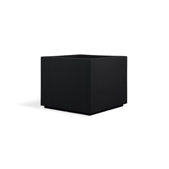 PolyStone Planters 23in W x 19in H Black Contemporary