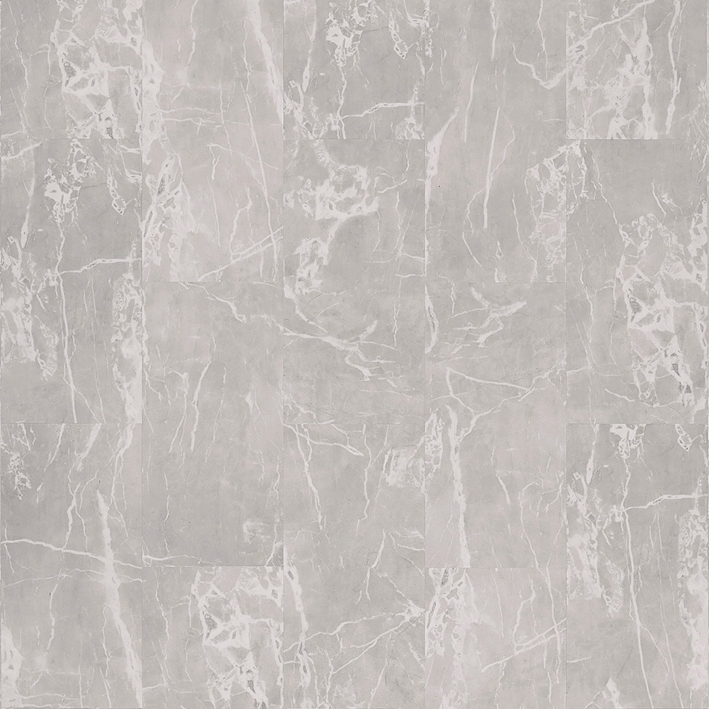 Silver Imperial Marble 12-mil x 12-in W x 24-in L Waterproof Interlocking Luxury Vinyl Tile Flooring (19.88-sq ft/ Carton)