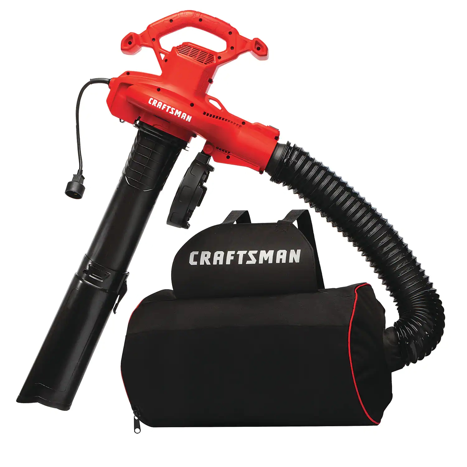 CRAFTSMAN 450CFM 260MPH Corded Electric Backpack Leaf Blower in Red