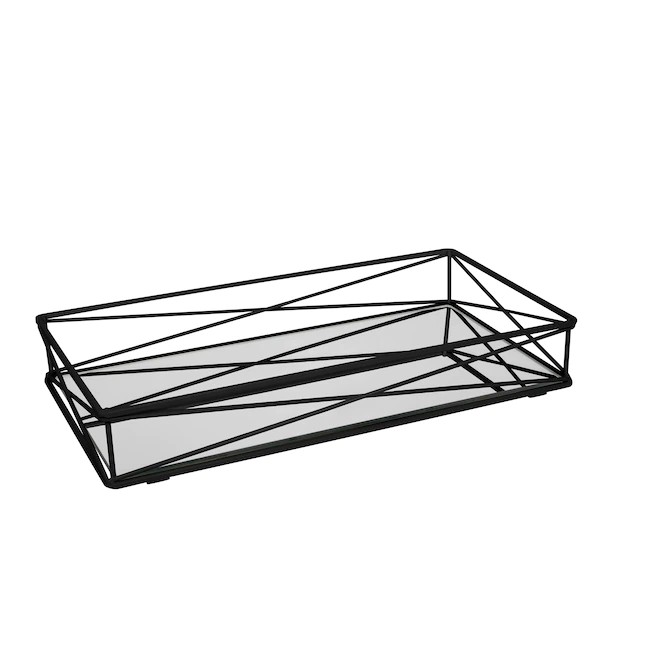 Home Details Matte Black Metal Vanity Tray 27176MATTEBLK Best Deals