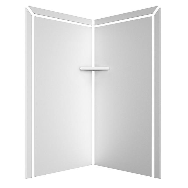 FlexStone Splendor 40in W x 40in D x 80in H White Corner Panel Kit