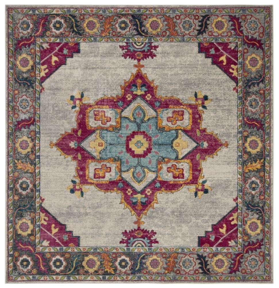 Safavieh Merlot Peri 7 x 7 Cream/Multi Square Indoor Floral/Botanical Oriental Area Rug Safavieh Merlot Peri 7 x 7 Cream/Multi Square Indoor Floral/Botanical Oriental Area Rug