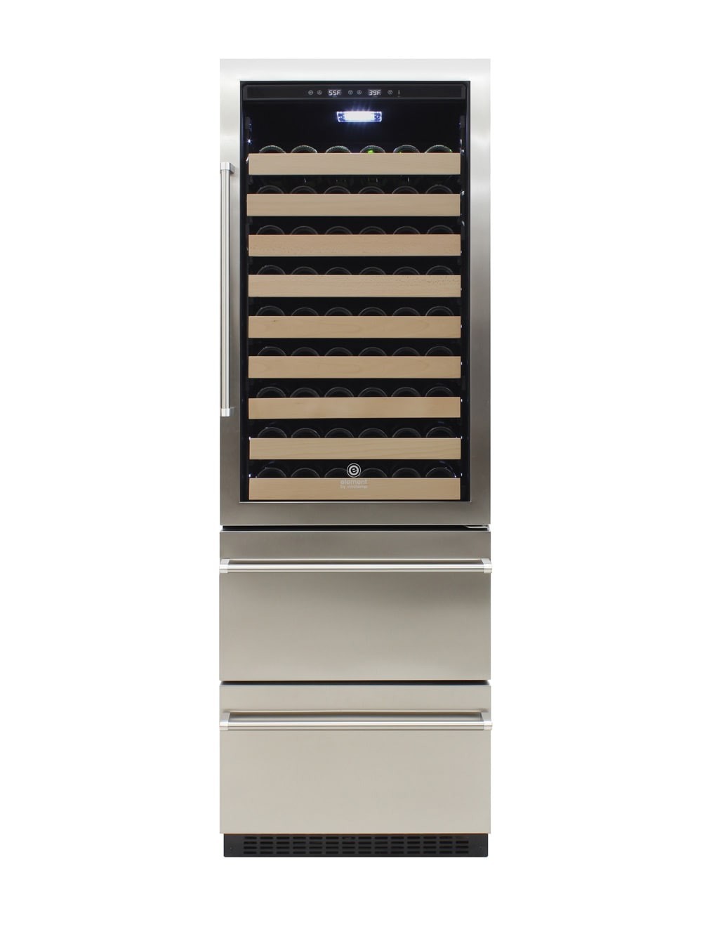 Vinotemp 23.8in W 108Bottles Stainless Steel Dual Zone Cooling Built