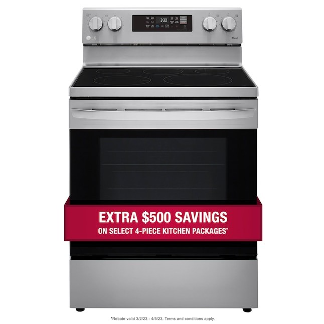 LG Air Fry Smart WiFi Enabled 30in Smooth Surface 5 Elements 6.3cu