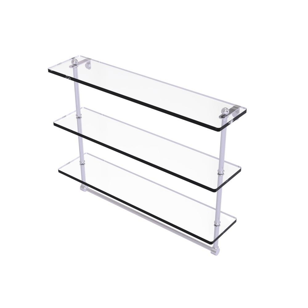 Allied Brass Satin Chrome 3-Tier Wall Mount Bathroom Shelf (22-in X 18 ...