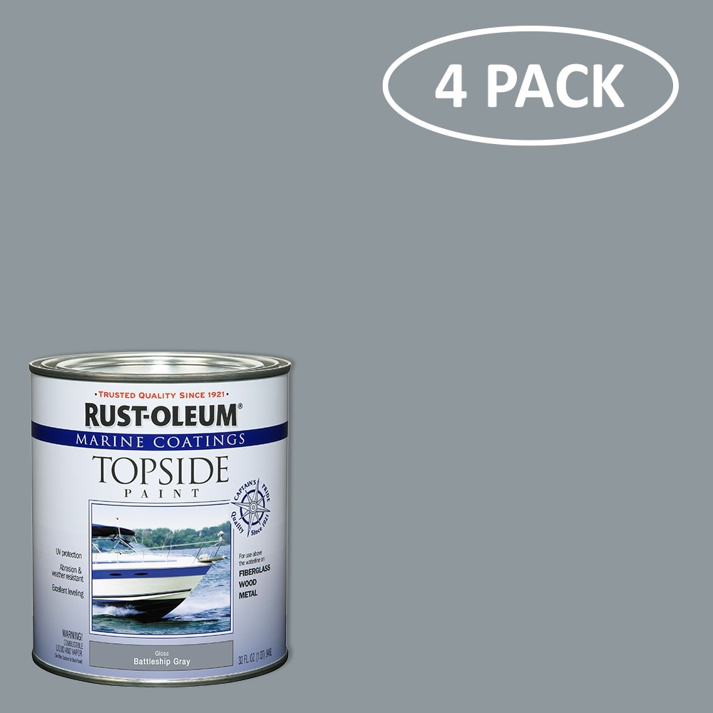 RustOleum 4Pack Marine Coatings Topside Paint Gloss Battleship Gray