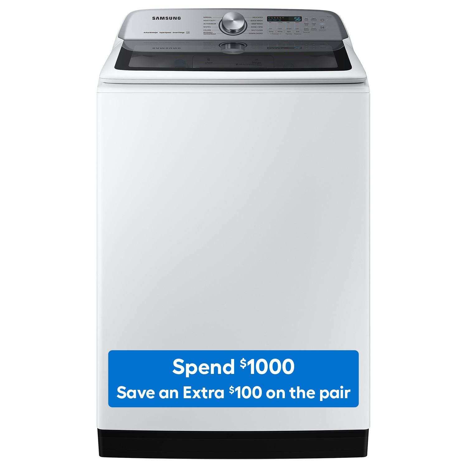 Samsung 5.2cu ft High Efficiency Impeller Smart TopLoad Washer (White