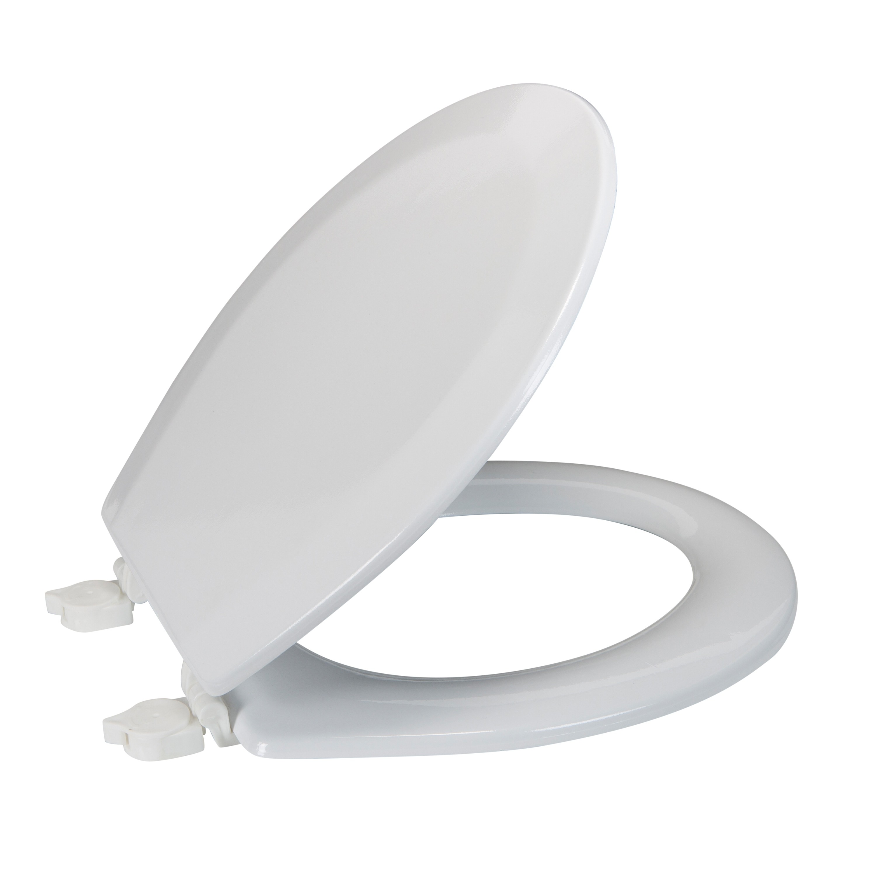 Bath Bliss White Wood Round Toilet Seat Premium MDF Construction Fits Standard Round Toilets