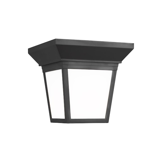 Generation Lighting Lavon 1-Light 7.25-in Black Indoor/Outdoor Flush ...