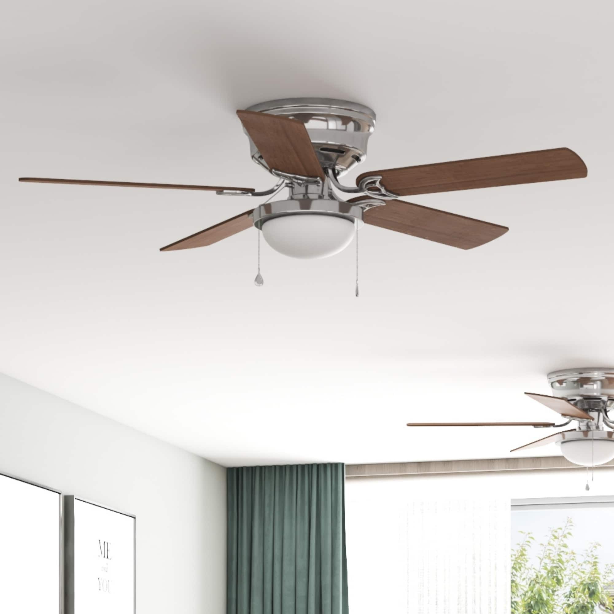 Harbor Breeze Armitage 52in Brushed Nickel Indoor Flush Mount Ceiling
