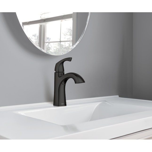 Moen Lindor Matte Black 1handle Single Hole Higharc Bathroom Sink