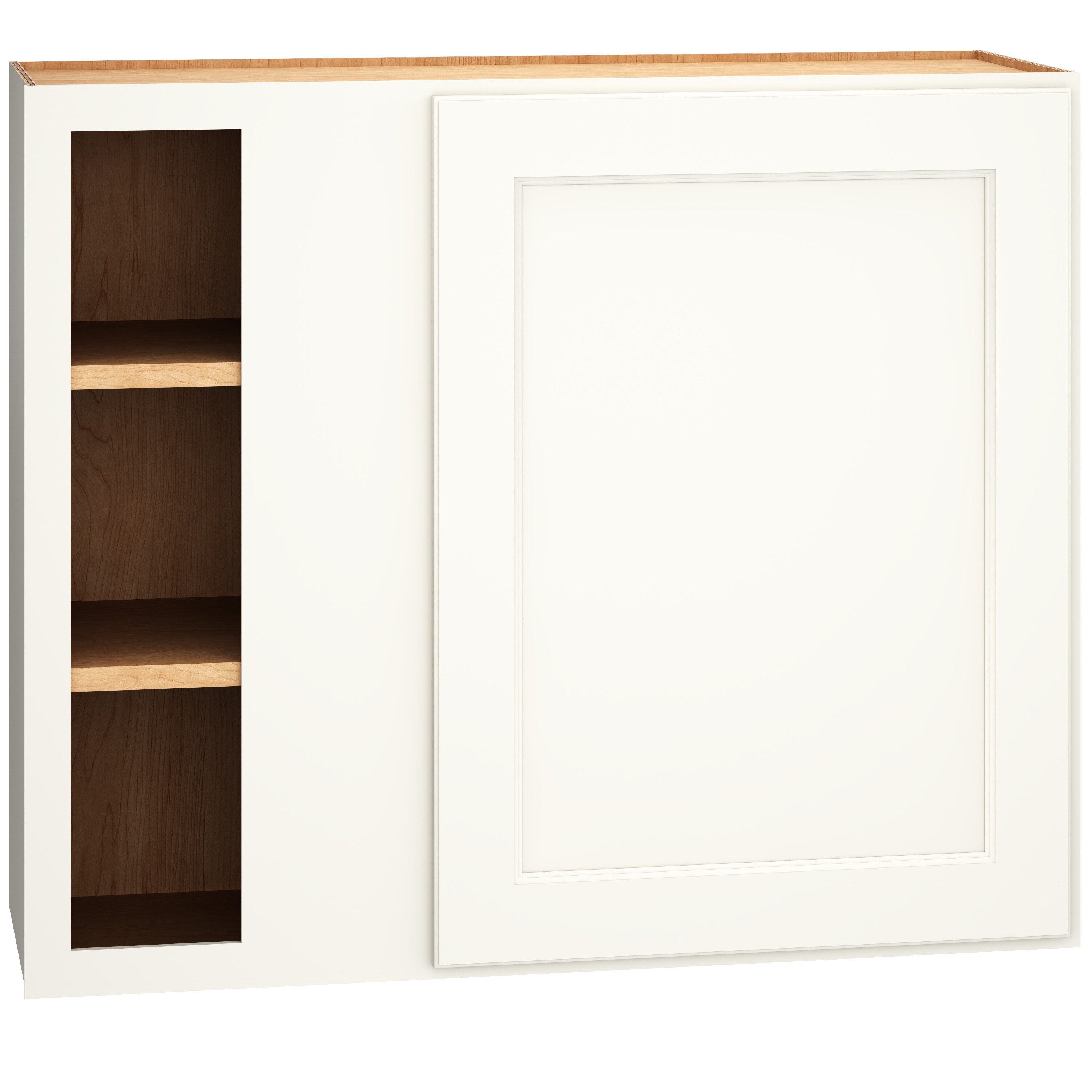 Diamond Express Jamestown 30-in W x 36-in H x 12-in D White Blind Corner Wall Fully Assembled Plywood Cabinet (Recessed Panel Shaker Style)