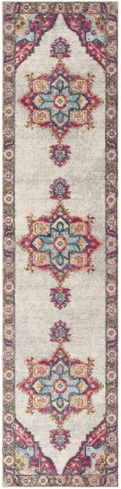Safavieh Merlot Peri 2 x 6 Cream/Multi Indoor Floral/Botanical Oriental Runner