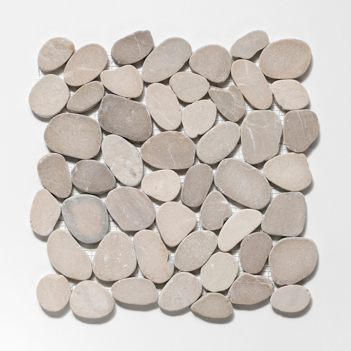 Tile Connection Sliced Pebble Tile Tan 12-in x 12-in Honed Natural ...