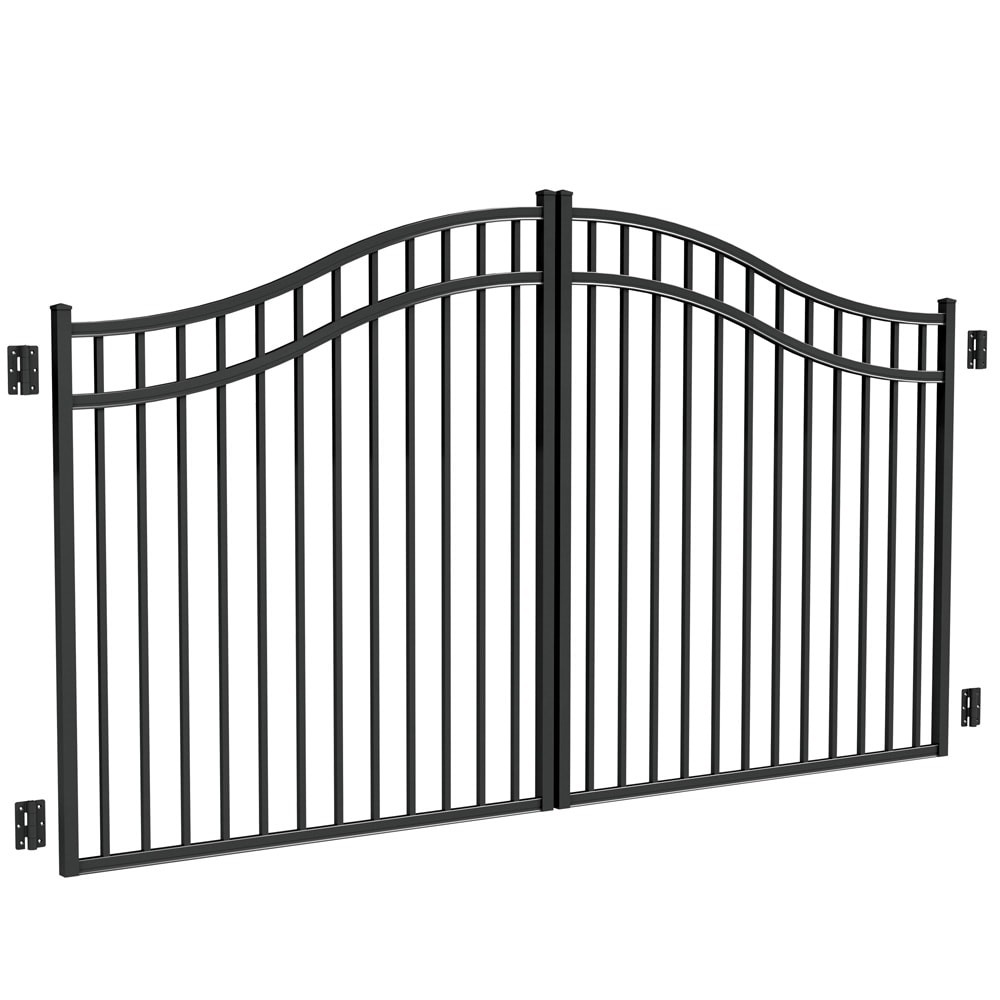Freedom 11.75-ft x 5.04-ft Black Aluminum Driveway Gate