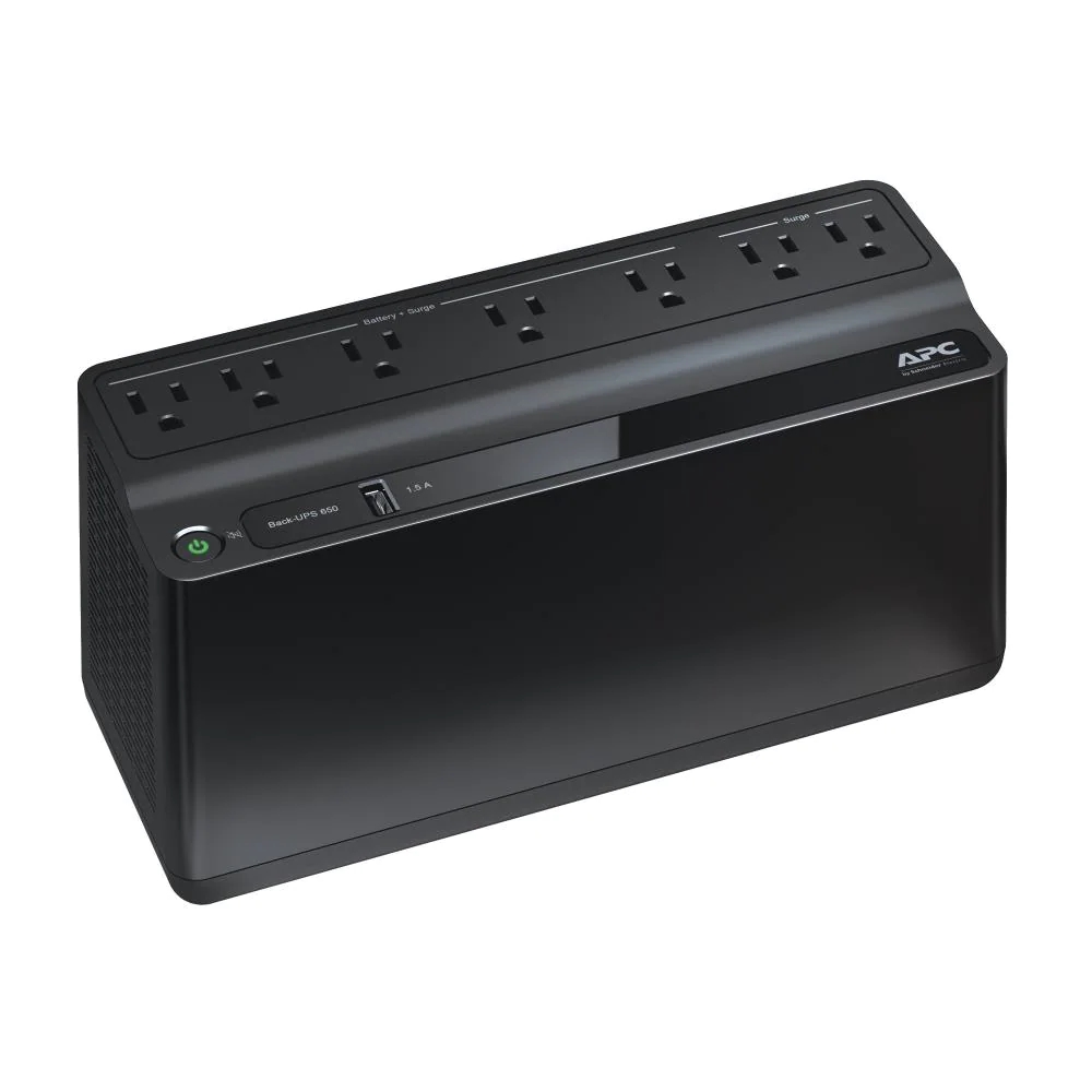 APC Back-UPS 7-Outlet 490 Joules 360-Watt 650Va Indoor AC Surge ...