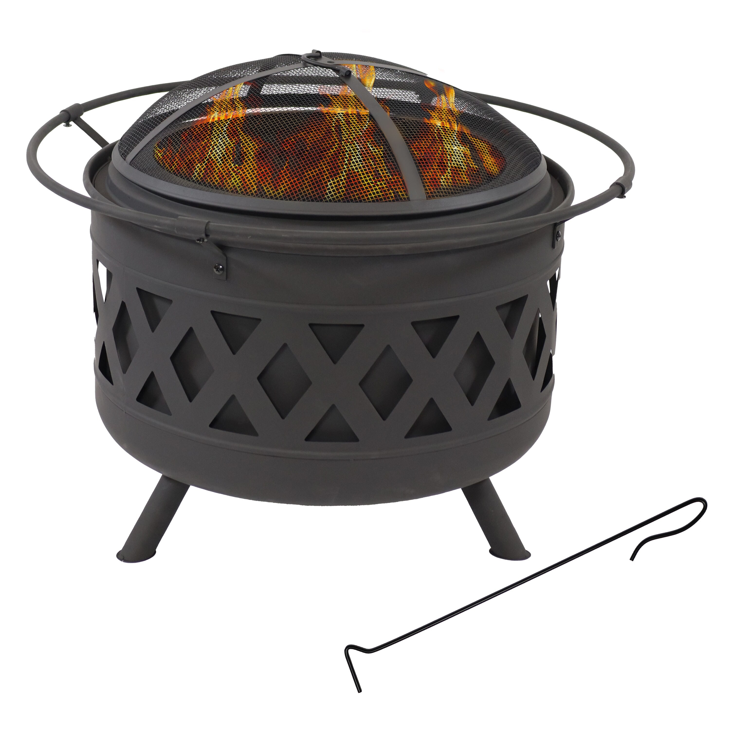 Sunnydaze Decor 30in W Black Steel WoodBurning Fire Pit NB977991