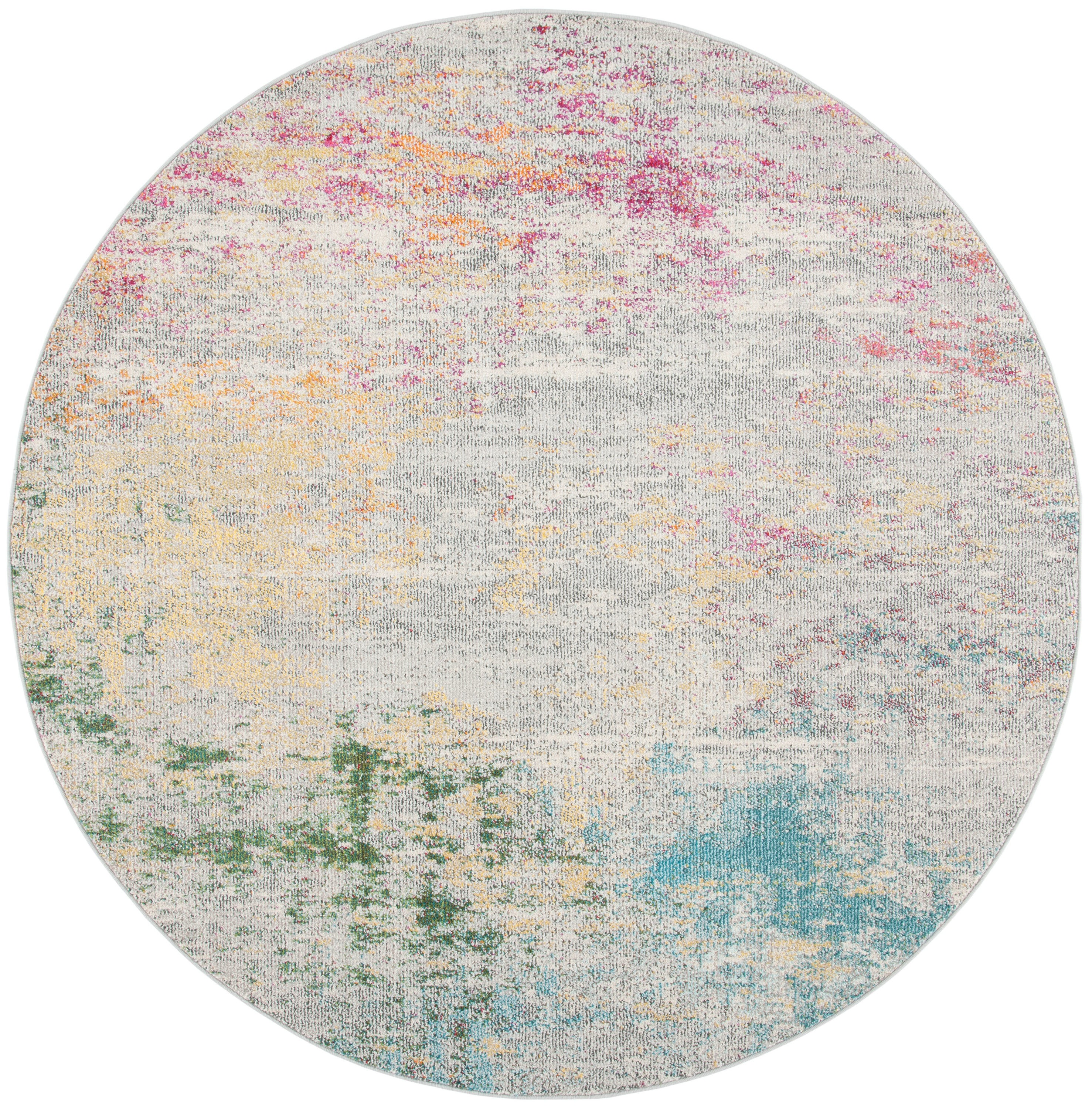 Safavieh Madison 9 X 9 (ft) Gray/Gold Round Indoor Abstract Bohemian