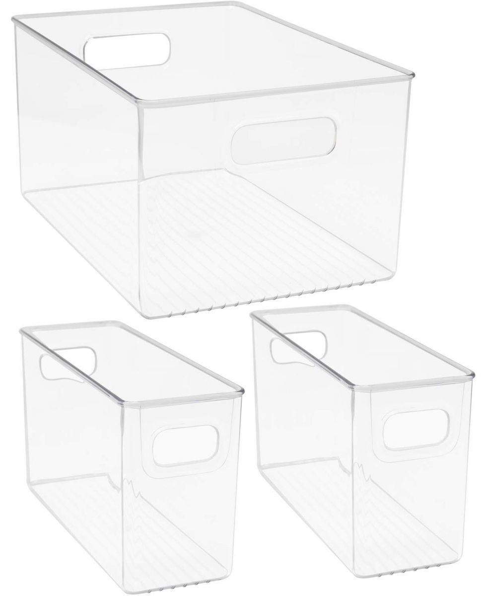 Sorbus Storage Organizer Containers with Handles, Set of 2 - Clear