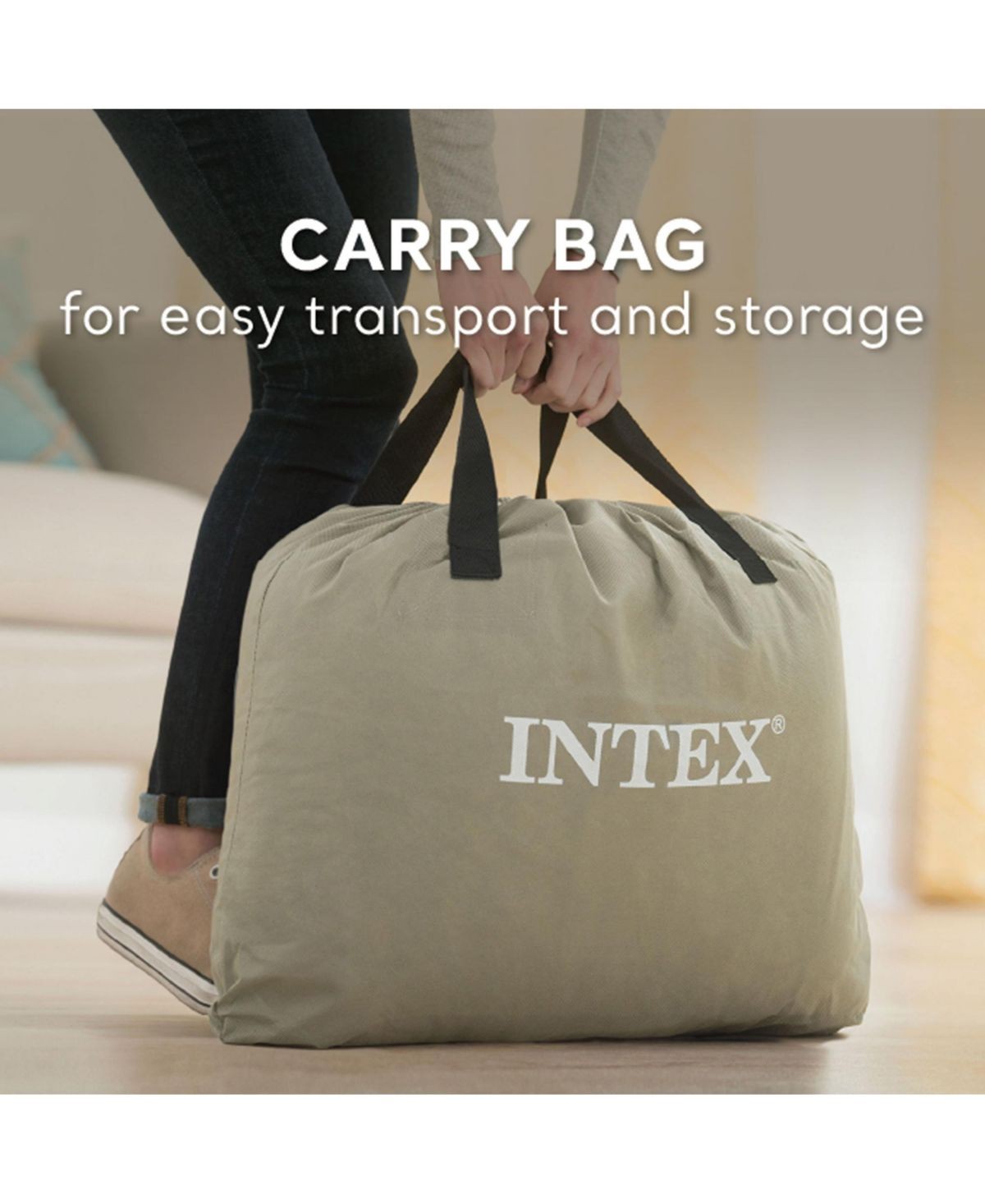 IntexDura Beam Plus MidRise Comfort 14" Twin Air Mattress with Built