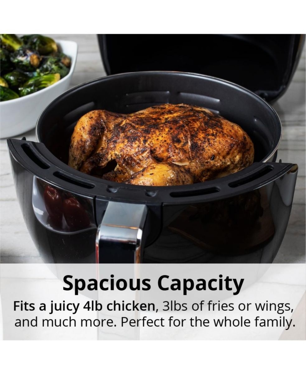 Aria 5Qt TeflonFree Ceramic Air Fryer with 2Tier Stainless Steel Rack