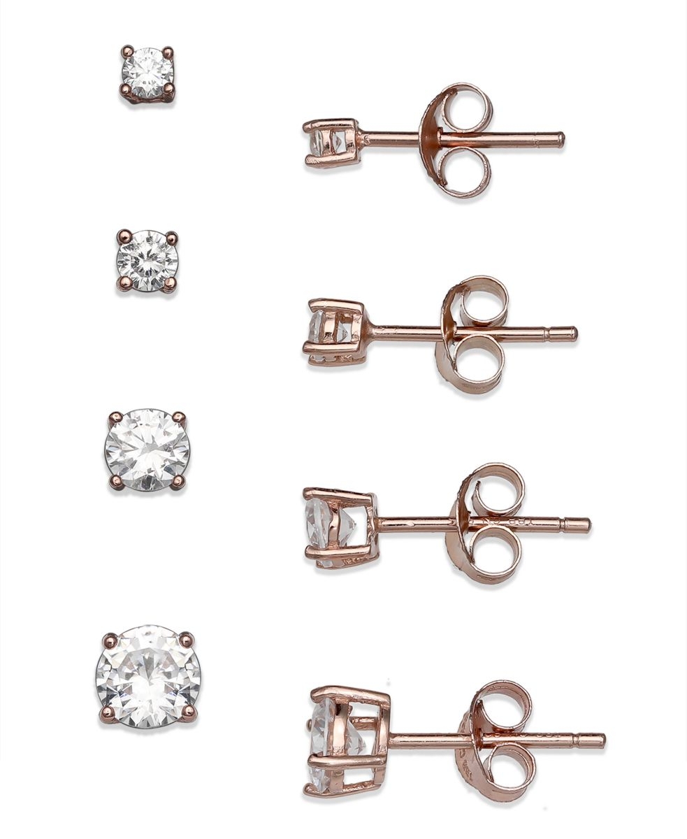 Giani Bernini 2-Pc. Cubic Zirconia Earring Set Sterling Silver, 18k  Gold-Plated Silver and Rose Created for Macy's