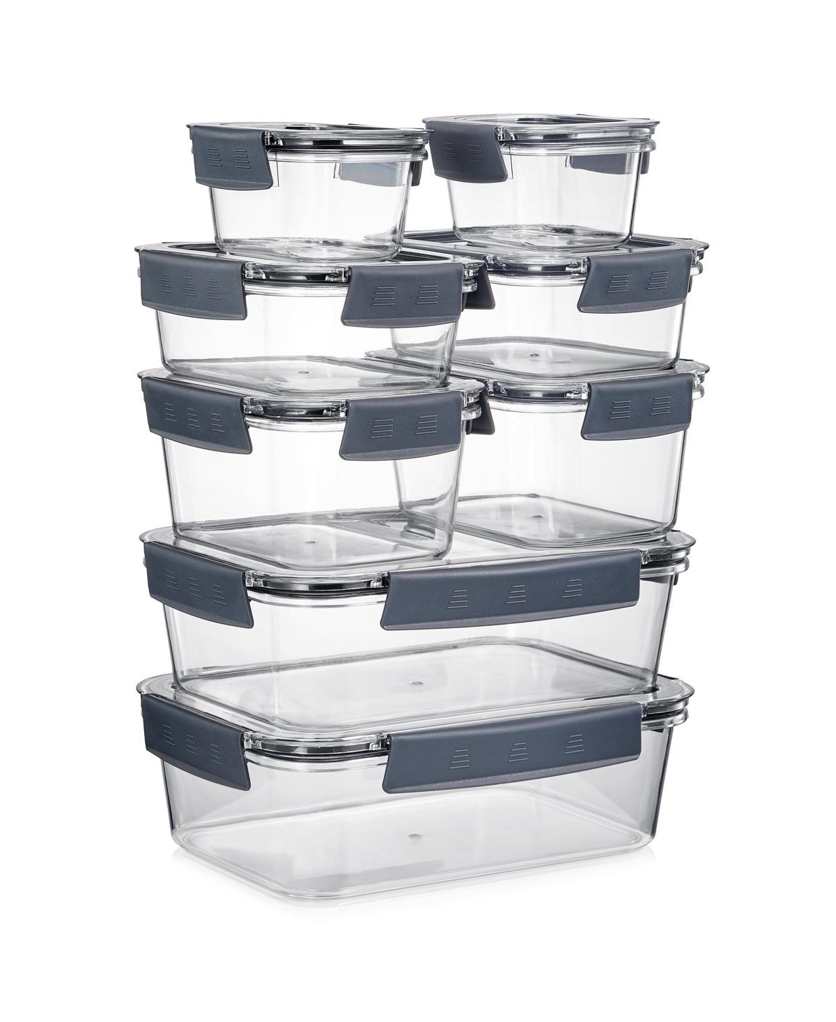 16Pc Airtight Clear Plastic Food Storage Containers with Lids - BPA ...