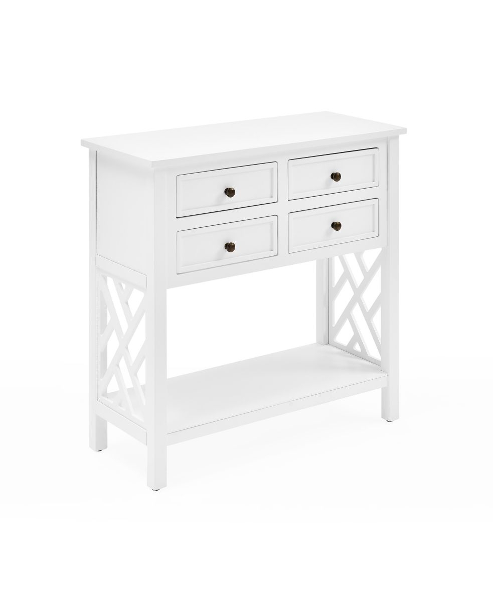Alaterre Furniture Coventry Wood Console Table with Drawers White
