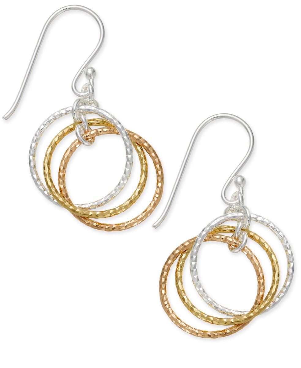 Giani Bernini Cubic Zirconia Interlocking Circle Drop Earrings in