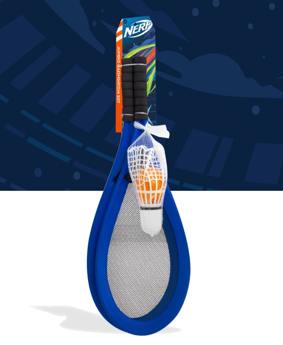 Jumbo Badminton Set, Includes 2 Oversized Racquets, Ball, and Birdie