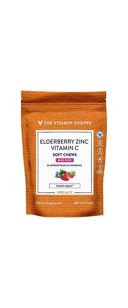Elderberry, Zinc & Vitamin C Soft Chews Immune Support Mixed Berry (60 Soft Chews) Best