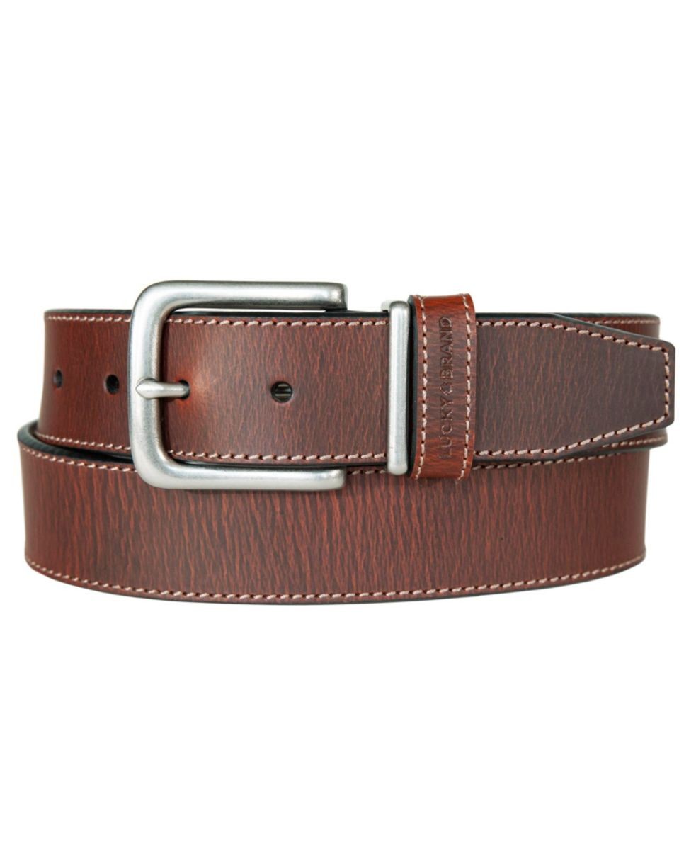 Men's Leather Jean Belt with Metal and Leather Keeper Best Deals and