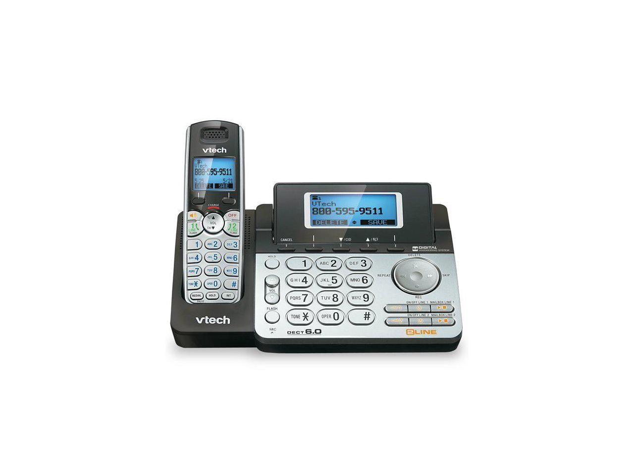 Digital Phone System For Small Business vtech ds6151-2 2 handset 2-line cordless phone system for home or small