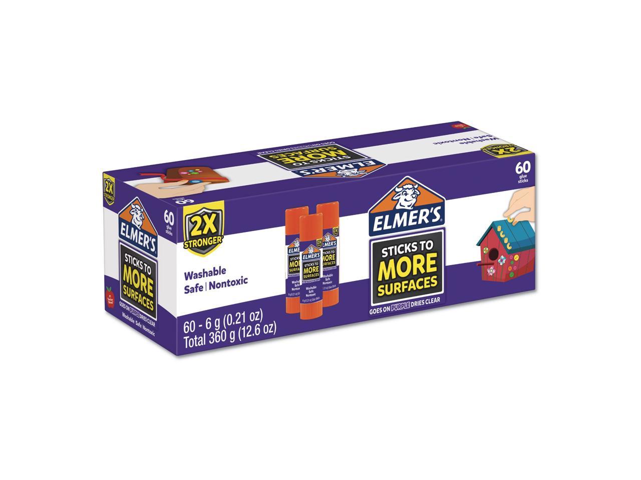 Elmer's Disappearing Purple All Purpose Glue Sticks, 0.24 oz, Dries Clear, 60/Box (e503)