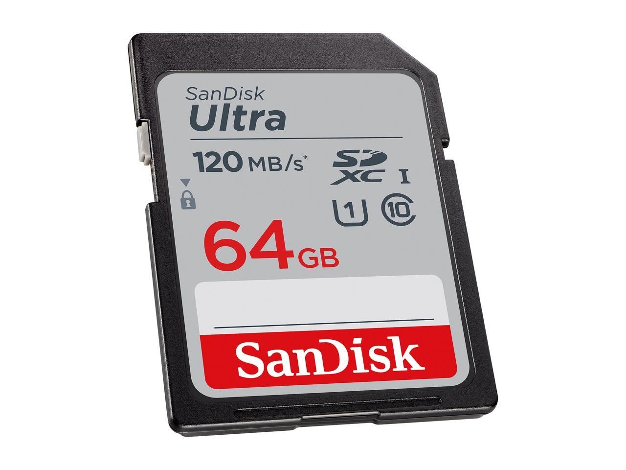 SanDisk 64GB Ultra SDXC UHS-I / Class 10 Memory Card, Speed Up to 120MB ...