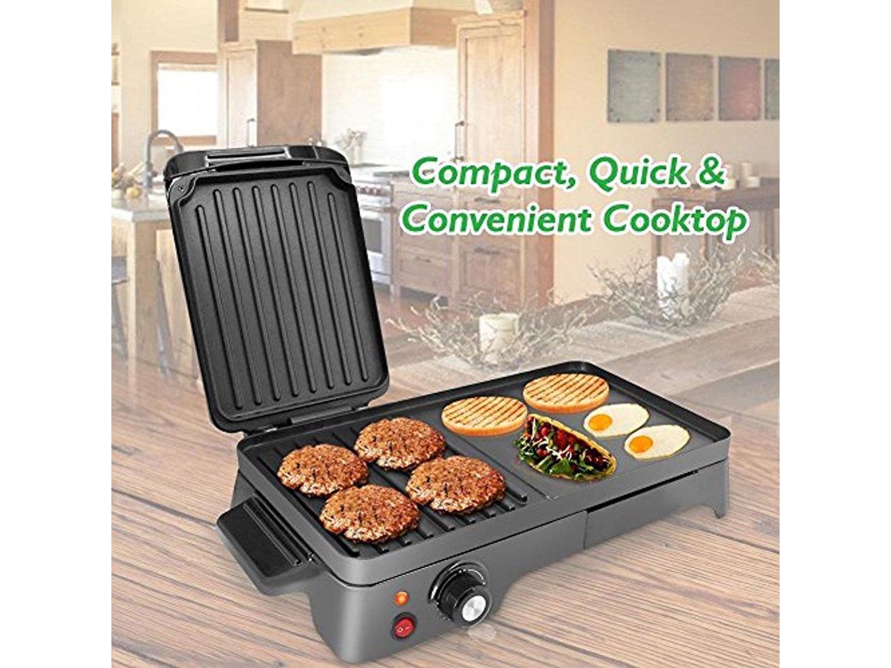 NutriChef Electric Griddle Dual Hot Plate Cooktop Crepe Maker with