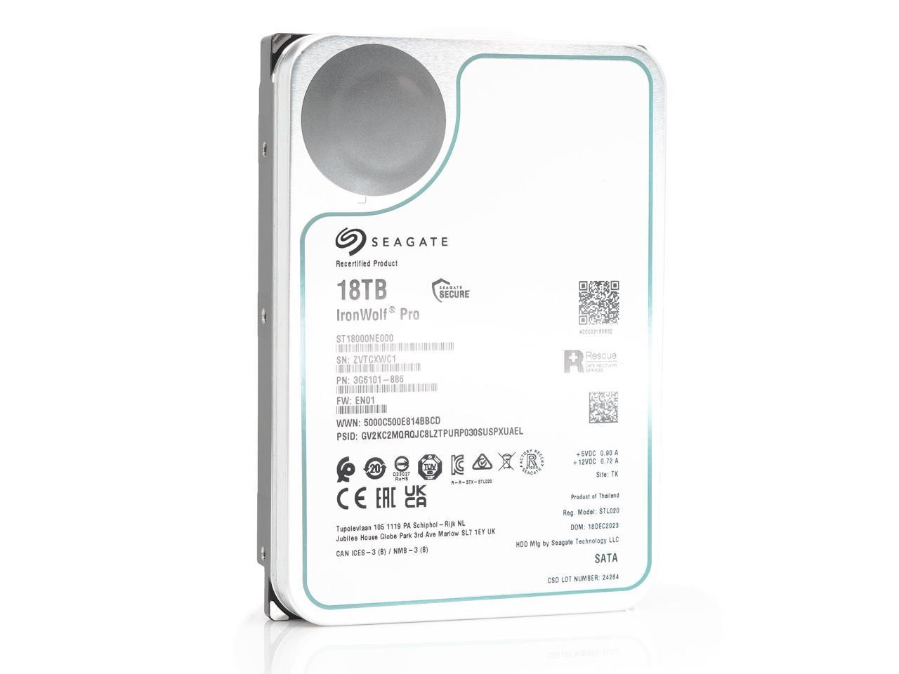 Seagate ST18000NE000 IronWolf Pro ST18000NE000 18 TB Hard Drive 3.5" Internal SATA (SATA/600