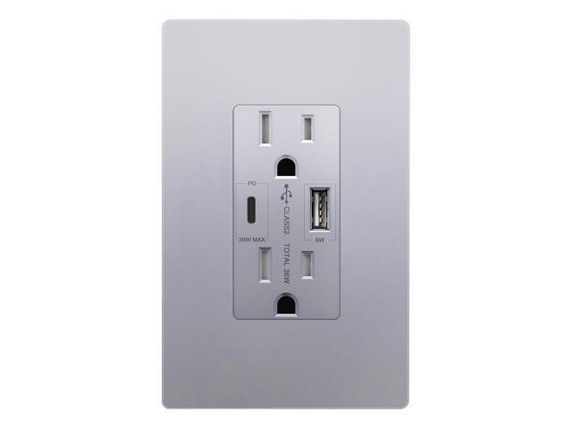 LIDER USB-C Constant PD 65W Wall Outlet, Tamper-Resistant Receptacle