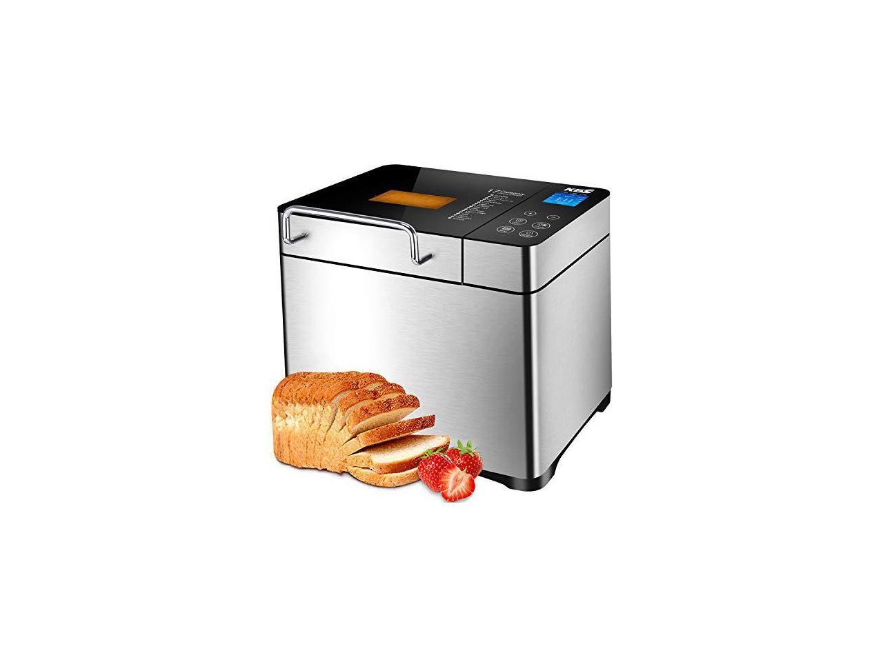 kbs stainless steel bread machine,1500w 2lb 17in1 programmable xl
