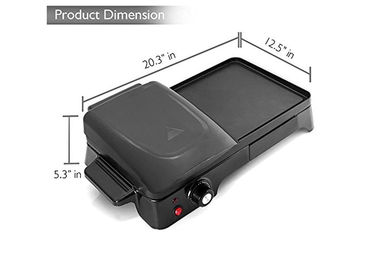 NutriChef Electric Griddle Dual Hot Plate Cooktop Crepe Maker with