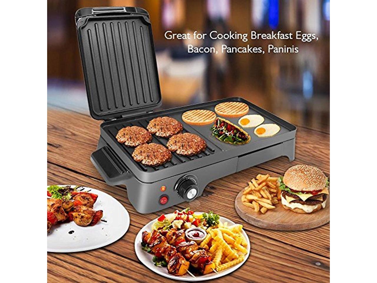 NutriChef Electric Griddle Dual Hot Plate Cooktop Crepe Maker with