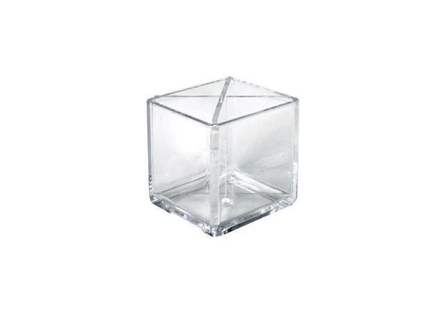 Azar Displays 4" Cube Pencil Holder With Divider – 4-Pack, Desktop Organizer For Pens, Markers, And Office Supplies