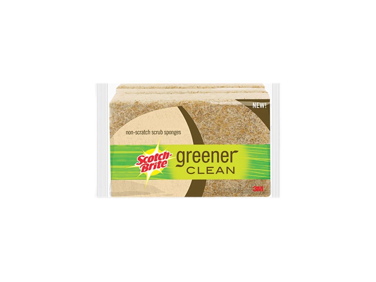 Scotch Brite Greener Clean Natural Fiber Non Scratch Scrub Sponge Pack Of 3  - Office Depot