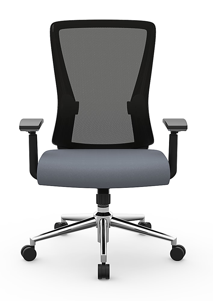 Realspace® Levari Mesh/Vegan Leather MidBack Task Chair, Gray/Black