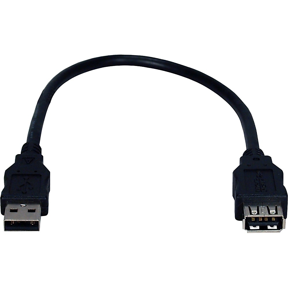 Qvs Usb 20 High Speed Extension Cable 1 Ft Usb Data Transfer Cable For Network Device First 0213