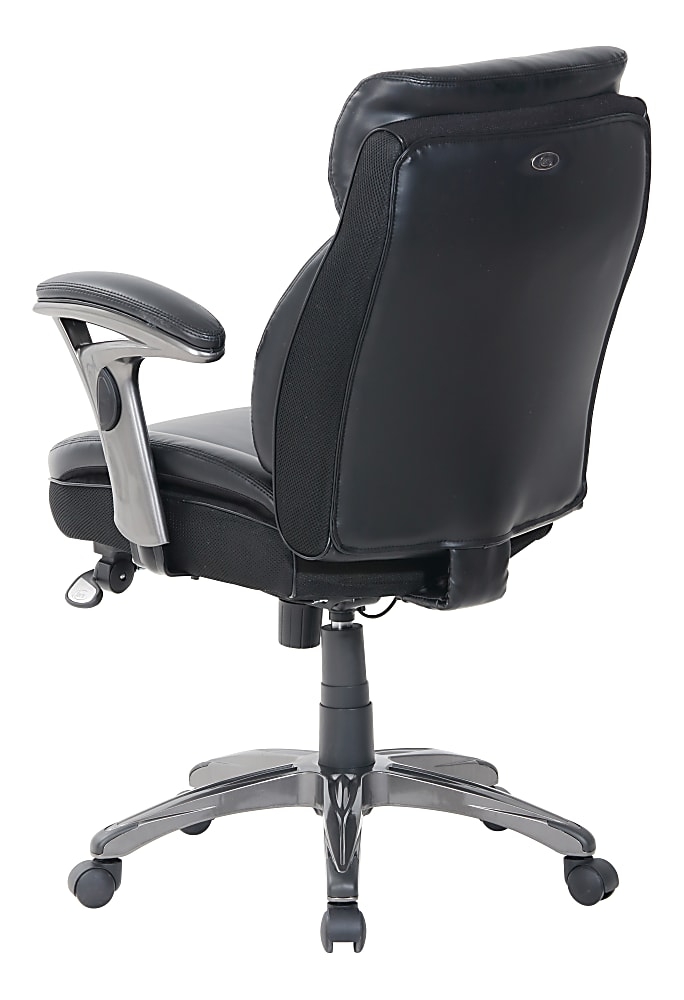 Serta Smart Layers Siena Bonded Leather MidBack Manager's Chair, Black