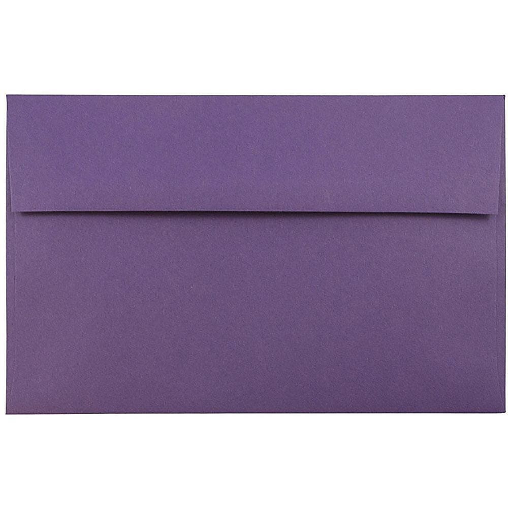 JAM Paper Booklet Invitation Envelopes, A9, Gummed Seal, Dark Purple